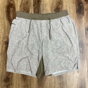 Lululemon T.H.E. Short Out Of Mind Liner 9" Sunbleached Frontier Beige Men's XL